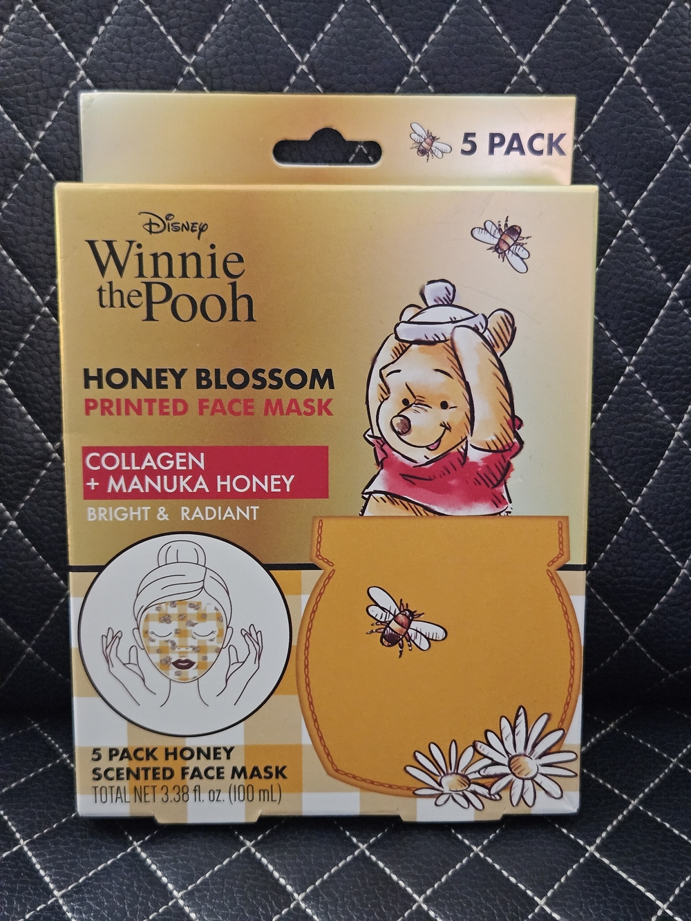 Disney Winnie the Pooh Honey Blossom Printed Face Mask 5 Pack Collagen Honey